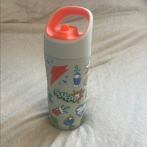 Kids Water Bottle with Fun Graphics - Orange